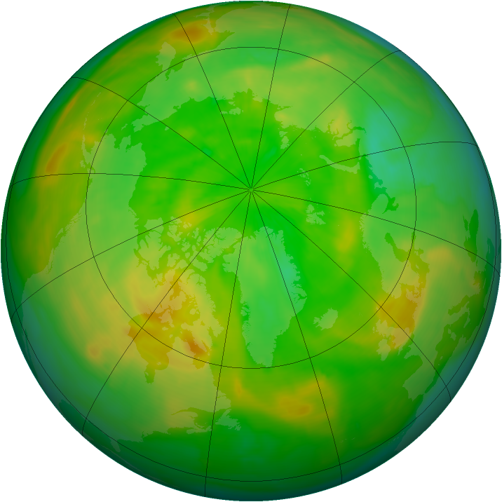 Arctic ozone map for 22 June 2015